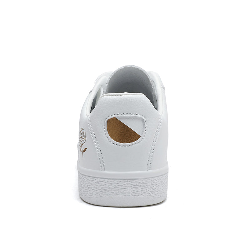 Women's white tennis shoes, PU leather sports shoes and casual walking shoes